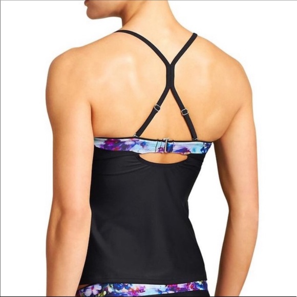 NWT ATHLETA Floral Fade Bandeau Tankini 32D/DD - Picture 2 of 6